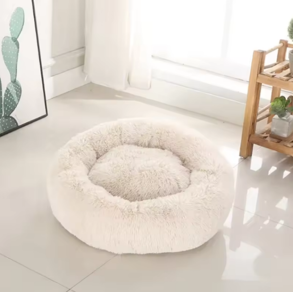 Lit Rond en tissu fourrure pour chat