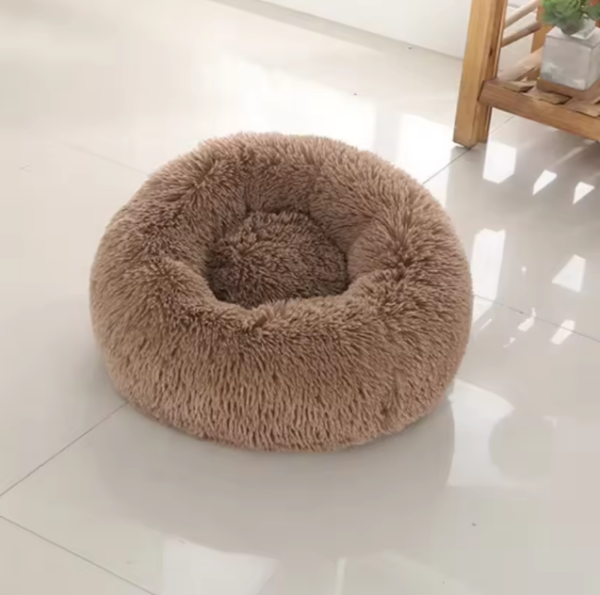 Lit Rond en tissu fourrure pour chat