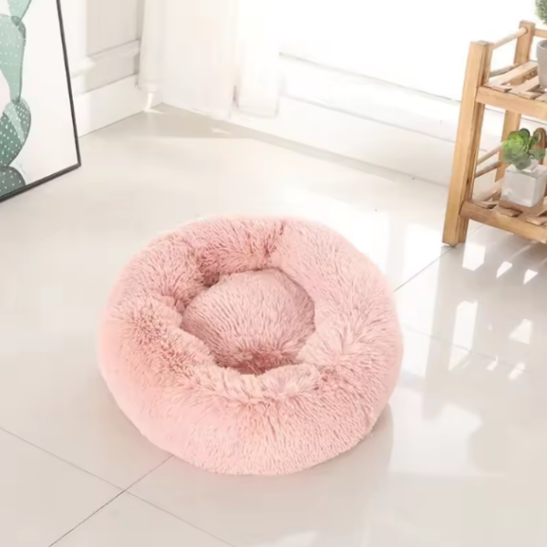 Lit Rond en tissu fourrure pour chat